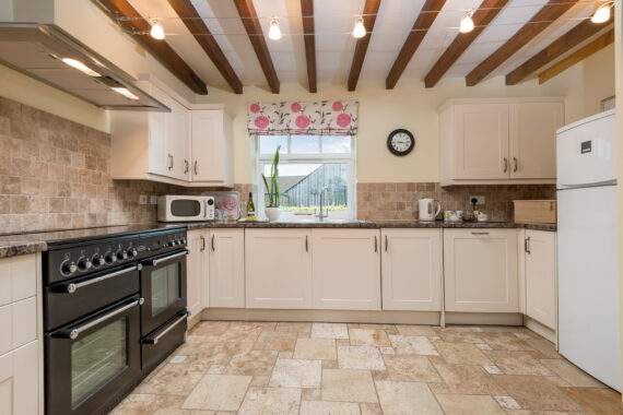 cream kitchen with range oven 