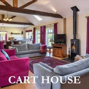 cart house 4 bedroom farm holiday cottage living room with wood burner