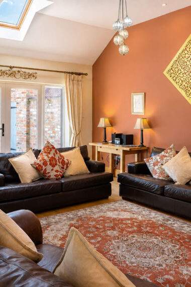 leather sofas and armchair in the living room