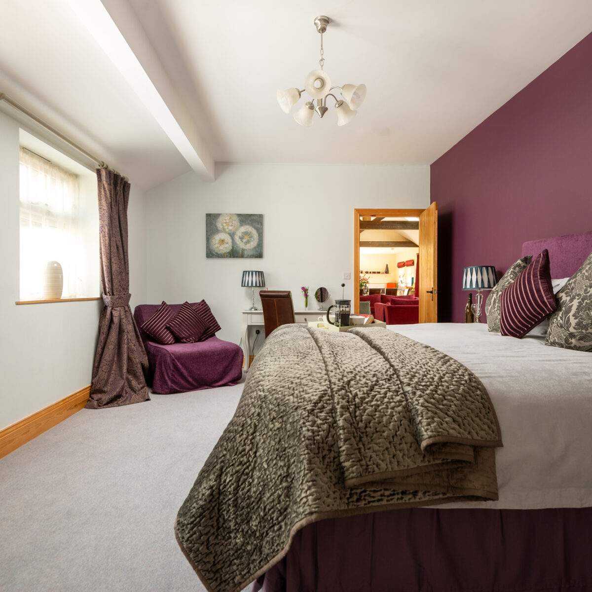 Second bedroom in the Cart House - lovely large superking bed or can be set up as two single beds 