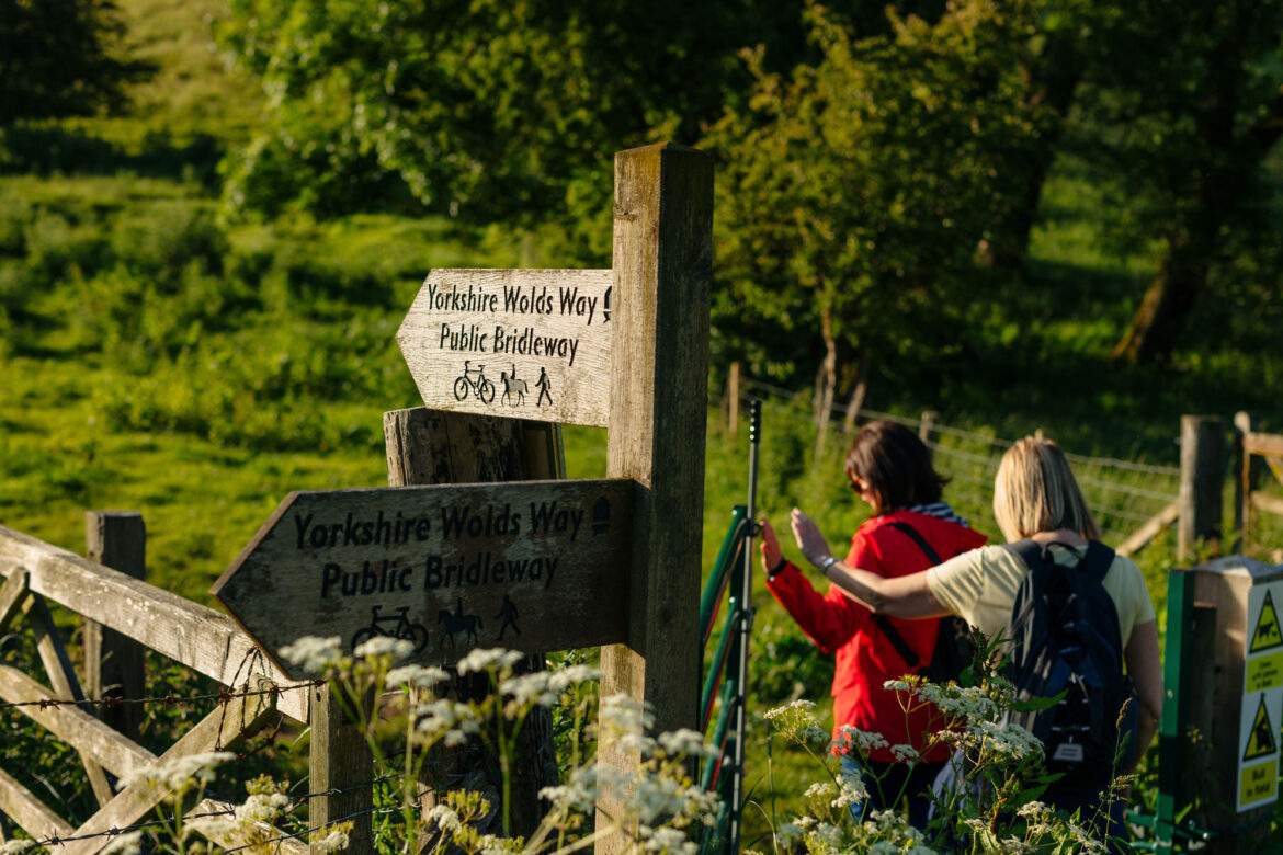 people walking on the yorkshire wolds way