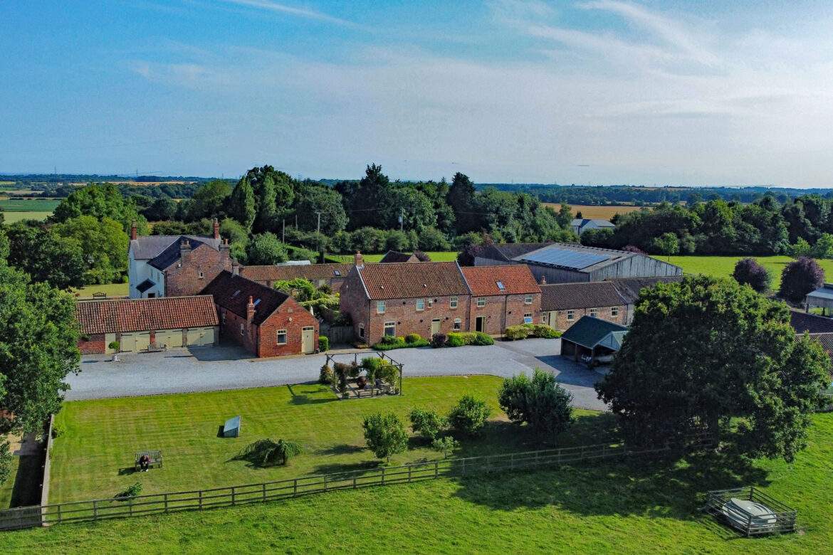view of the cottages from the air