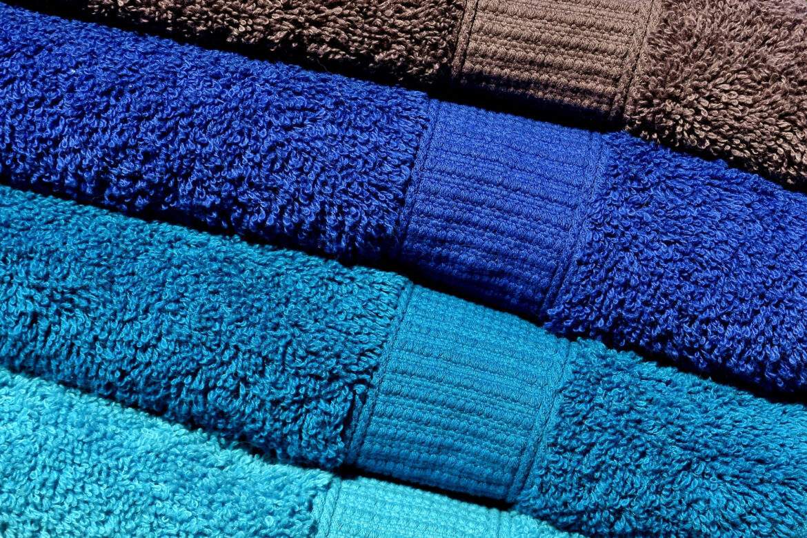 brightly coloured towels