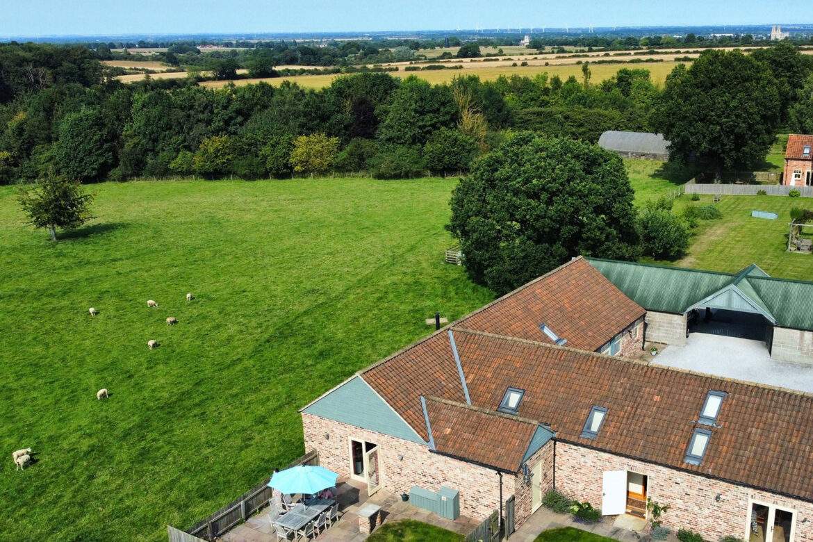 View above the Cart House across the fields