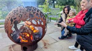 low season group getaway firepit