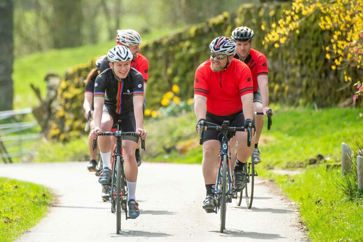 Cyclists enjoying a ride through the Yorkshire Wolds