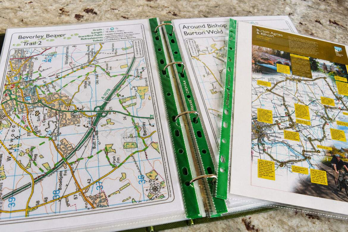 file with maps in for walks or cycling