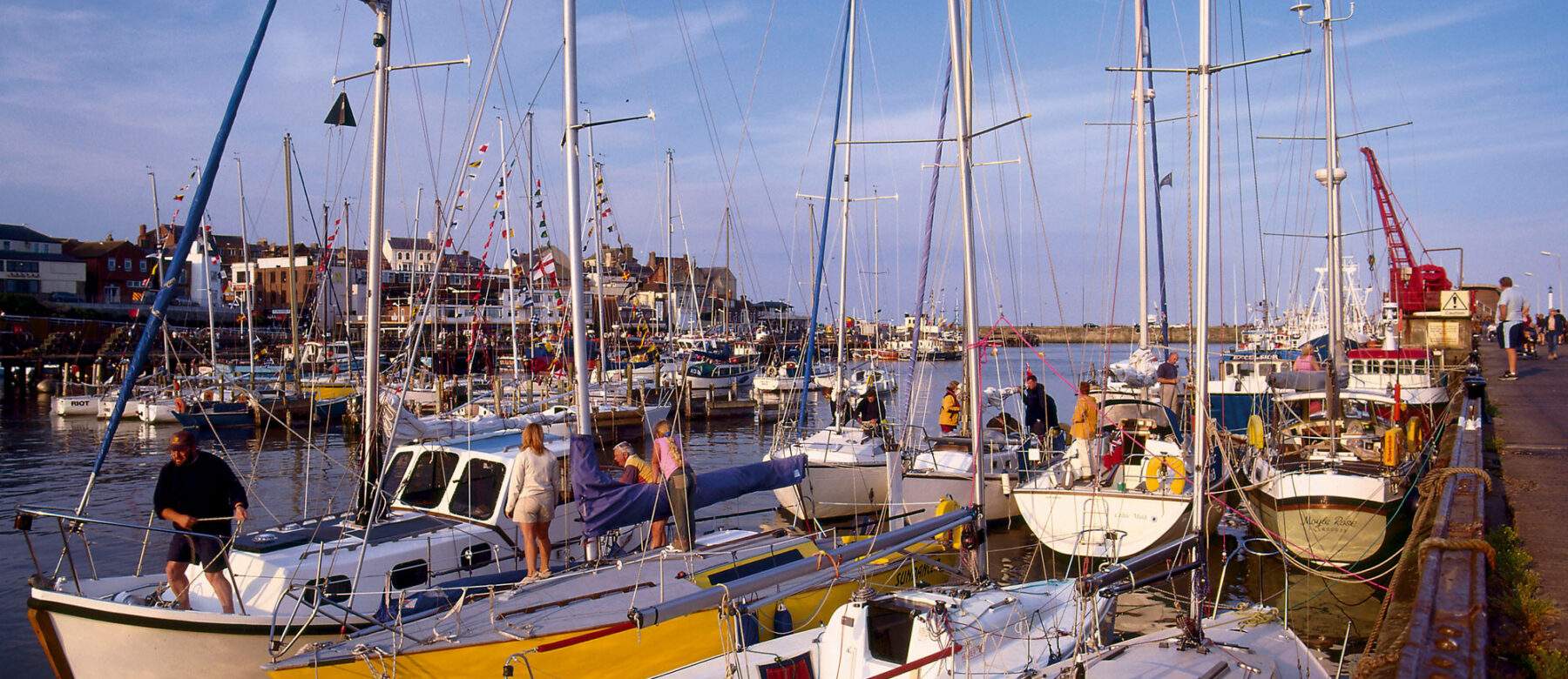 Yachts getting ready to go to sea