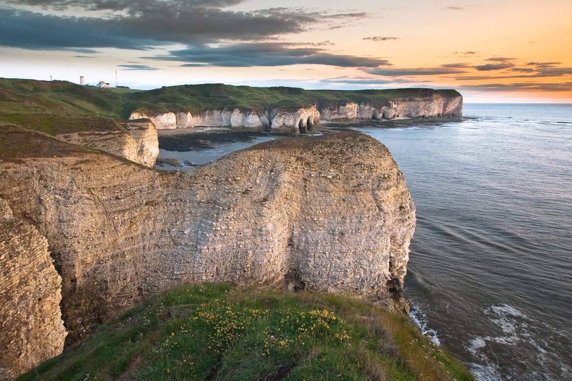 Beautiful Flamborough chalk cliffs