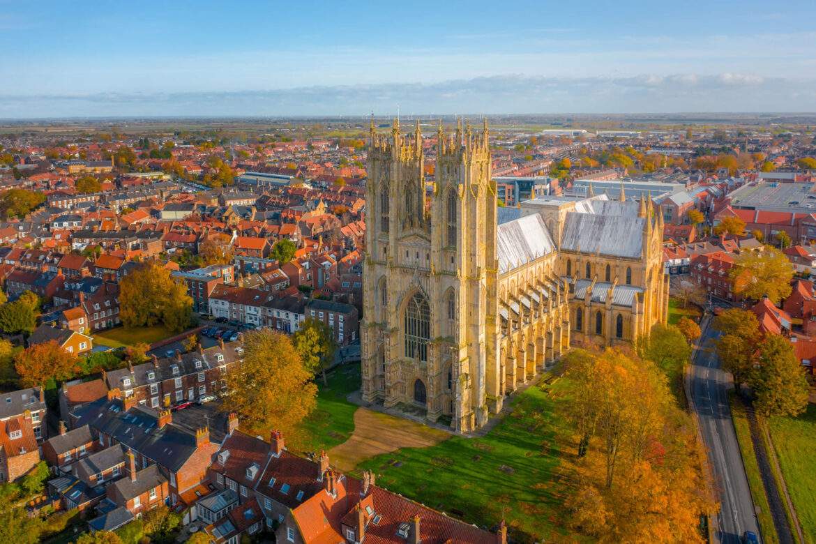 aerial view of beverley minster