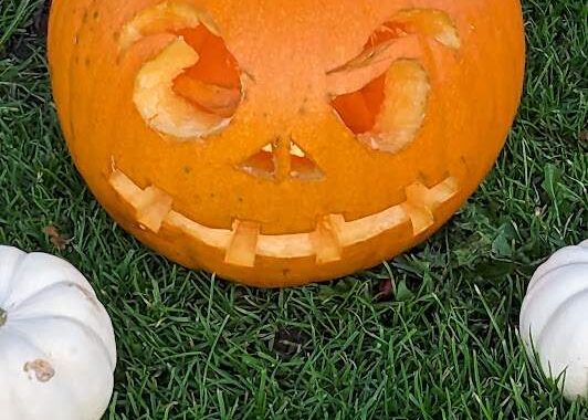 suspicious carved pumpkin 